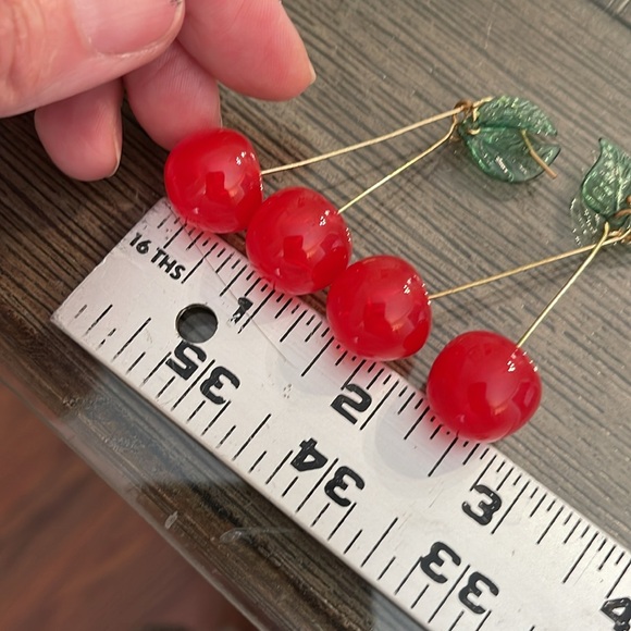Red Cherry and Strawberry Earrings Set - Picture 12 of 14